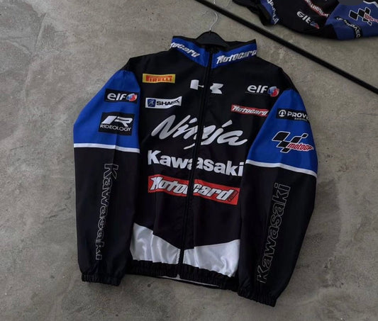 Kawasaki blue  Ninja parachute bomber jacket