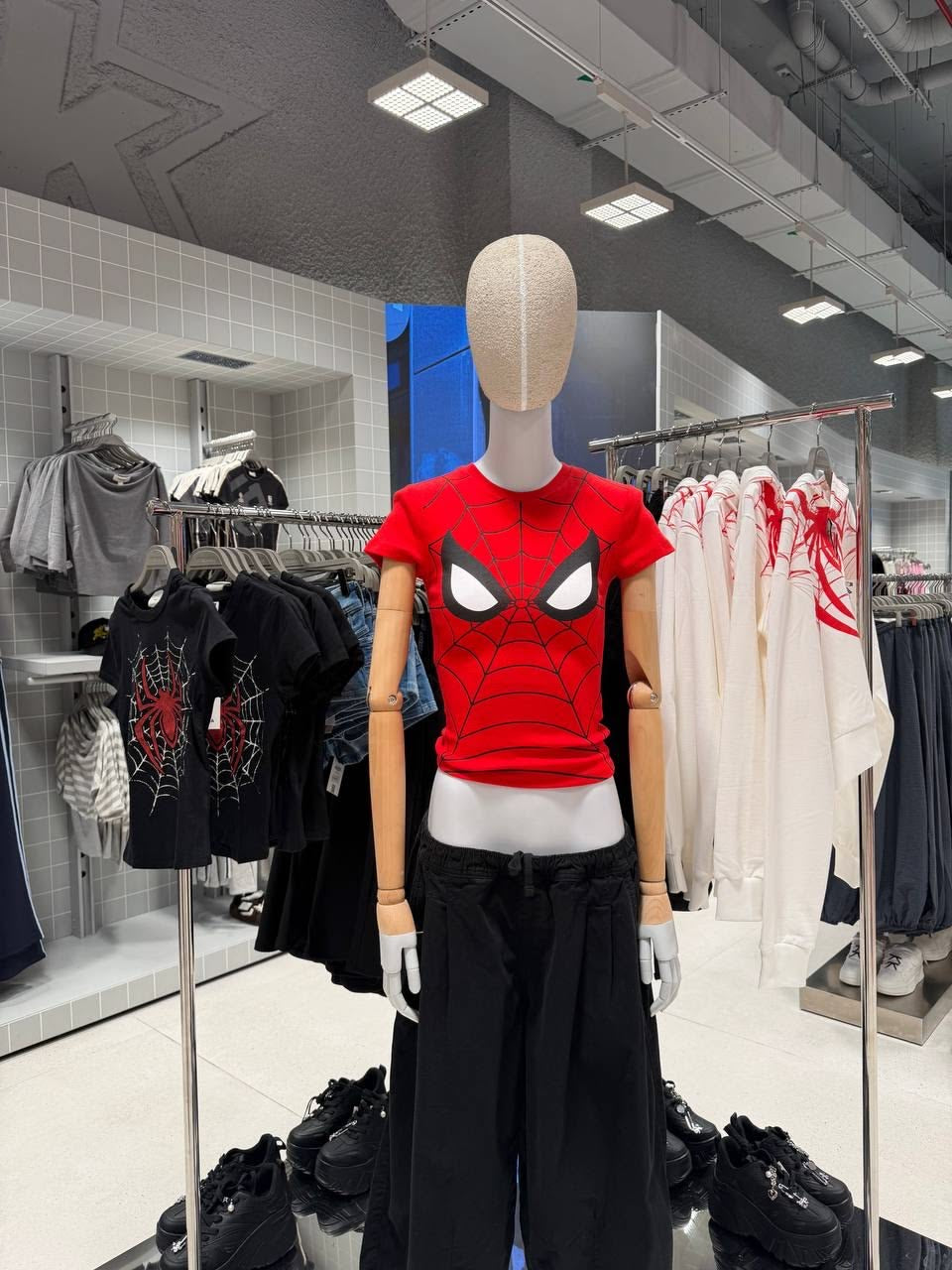 Spider Red Crop Top Jersy