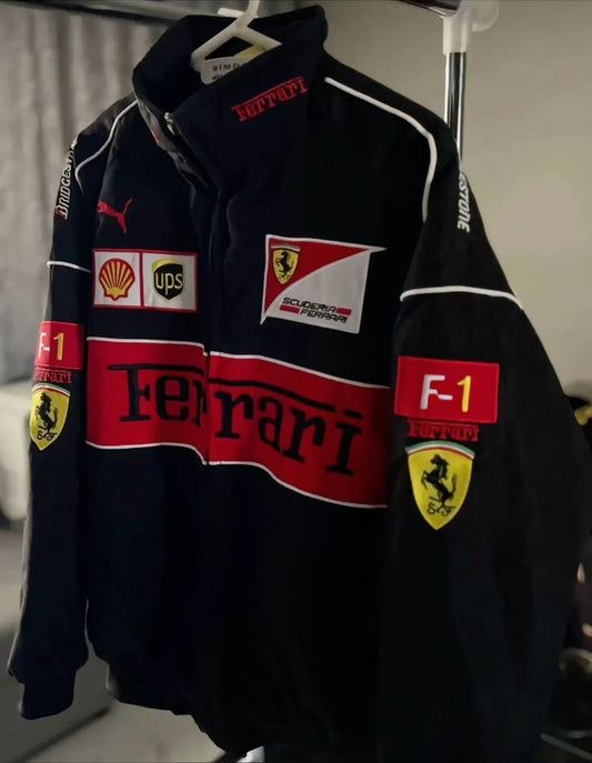 Embroidered Ferrari premium Black jacket Unisex Oversized