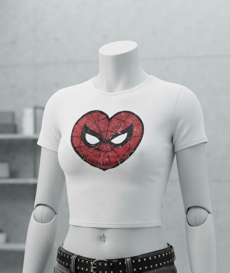 Spider Logo White croptop jersey