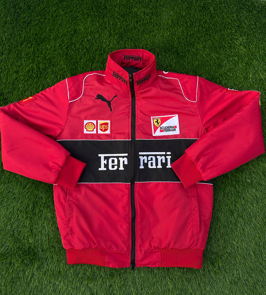 Embroidered Ferrari Premium Red Jacket