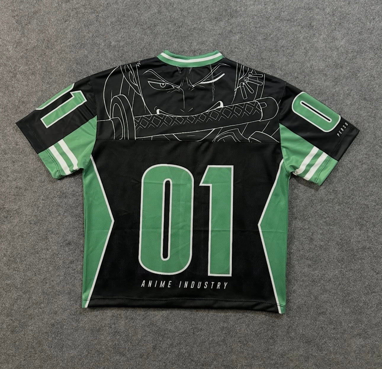 Black Green Anime Jersey