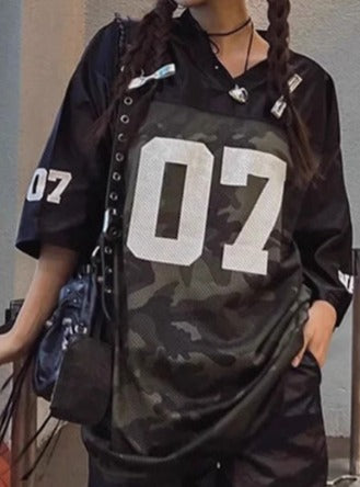 Downshoulder baseball camo jersey