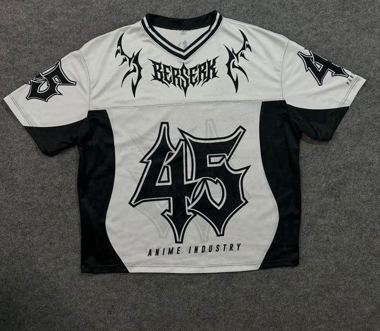 BERSERK ANIME WHITE BASEBALL DOWNSHOULDER JERSEY