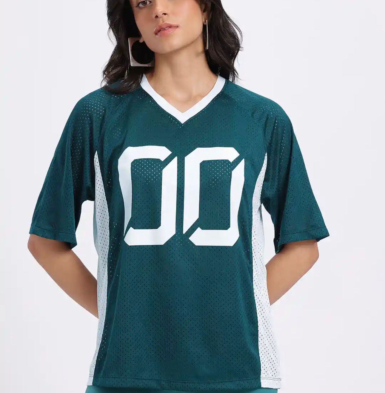 Baseball downshoulder jersey green color
