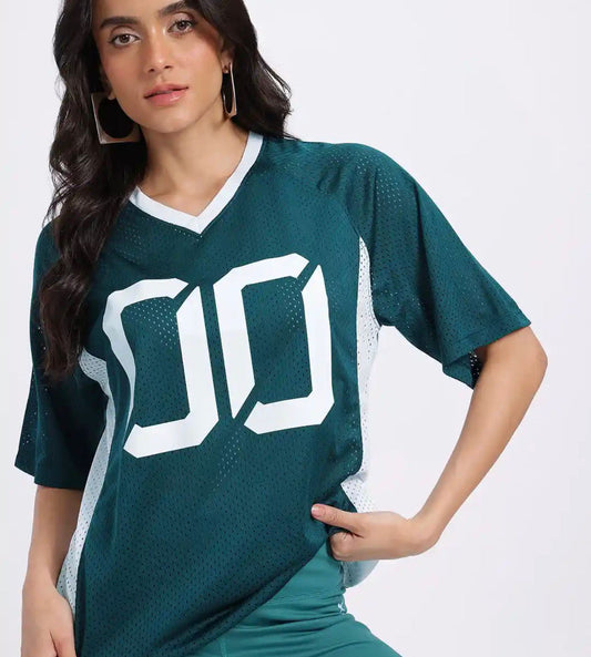 Baseball downshoulder jersey green color