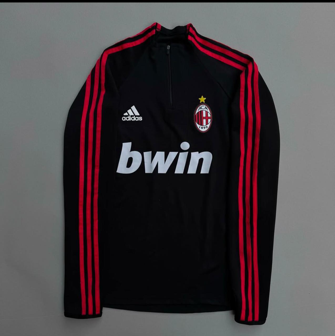 Ac milan red stripes BWIN Digital printing Football zipper